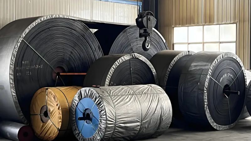 Close-up of Octagonal Smooth Conveyor Belt showing smooth PU surface and high-strength design for heavy-duty use